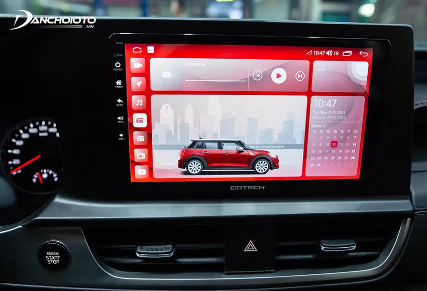 Ưu điểm nội bật của màn hình ô tô thông minh Gotech là thiết kế sang trọng, cấu hình vượt trội, chạy đa nhiệm mượt mà các ứng dụng cùng lúc.